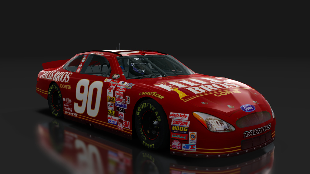 2000 NASCAR Ford Taurus, skin 90_hills_bros_2