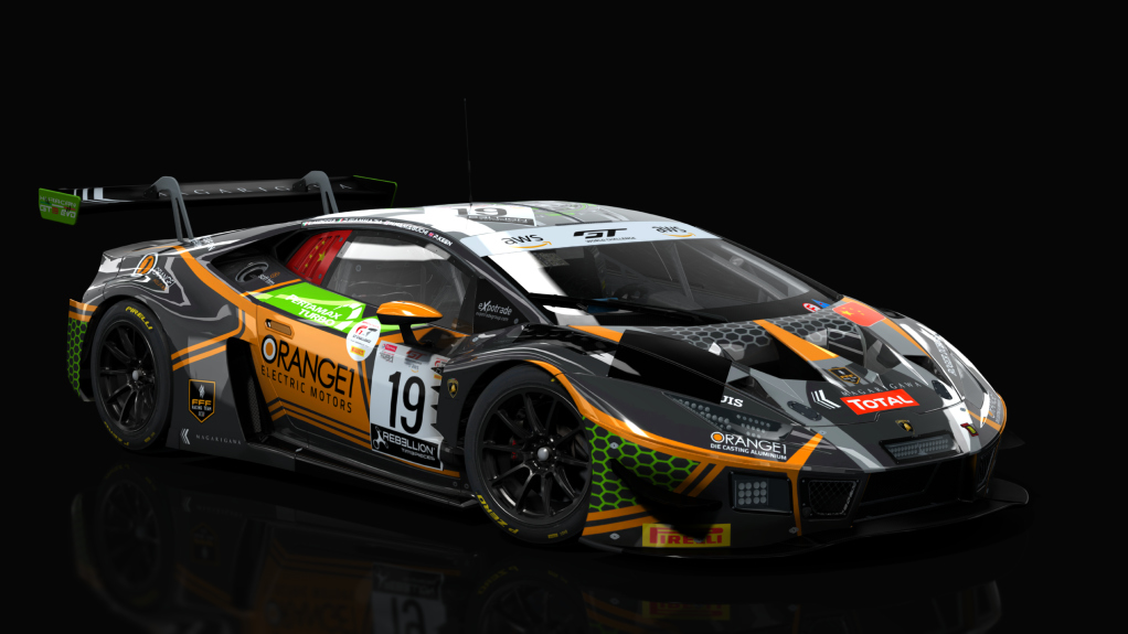 Lamborghini Huracan GT3 EVO, skin Orange 1 FFF Racing Team #19 24h Spa