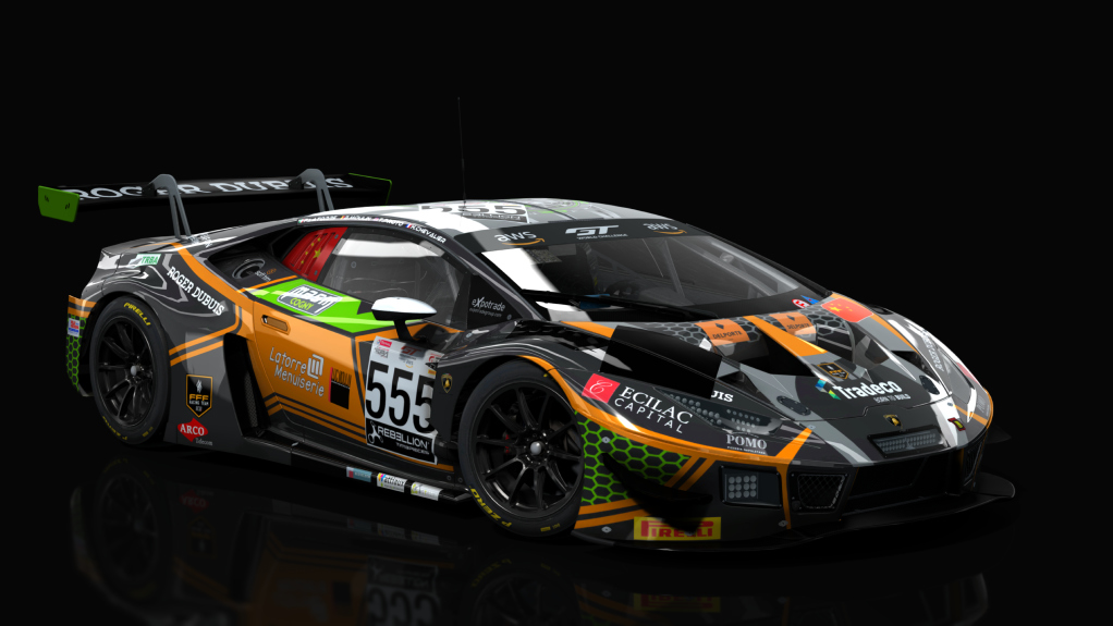 Lamborghini Huracan GT3 EVO, skin Orange 1 FFF Racing Team #555 24h Spa