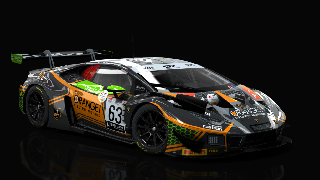 Lamborghini Huracan GT3 EVO, skin Orange 1 FFF Racing Team #63 24h Spa