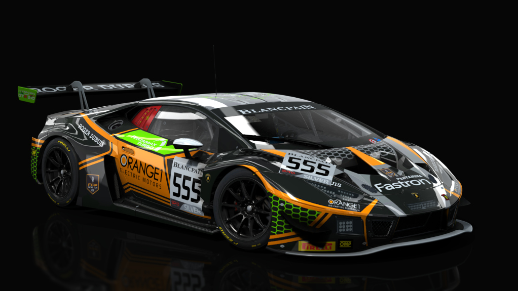 Lamborghini Huracan GT3 EVO, skin Orange1 #555 Silver BP