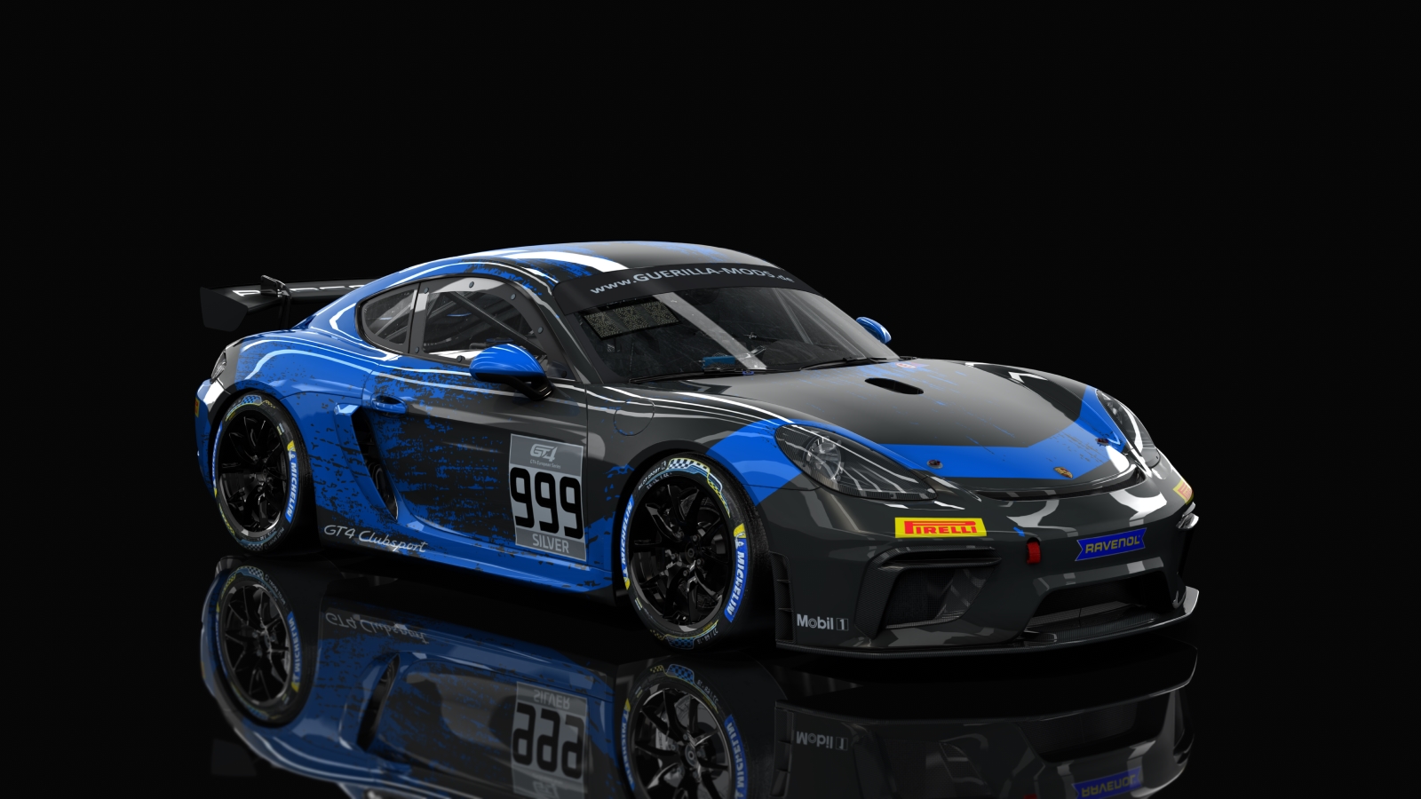 GT4 Porsche 718 Cayman Clubsport, skin rm_gt4_european_series_fictional_porsche_motorsport_blue_999