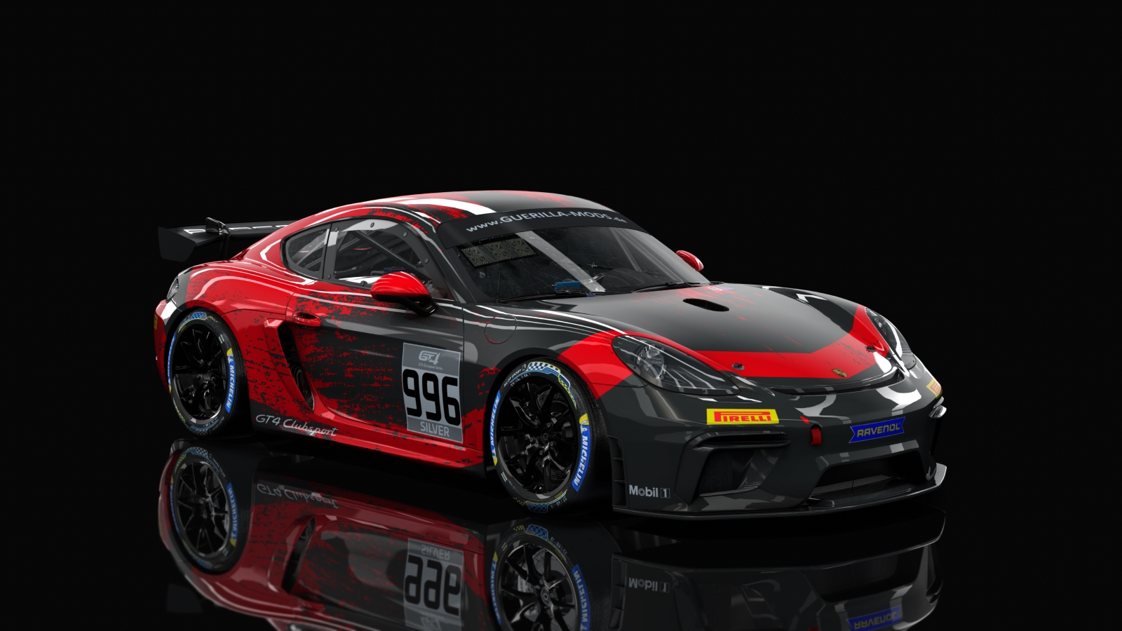 GT4 Porsche 718 Cayman Clubsport, skin rm_gt4_european_series_fictional_porsche_motorsport_red_996