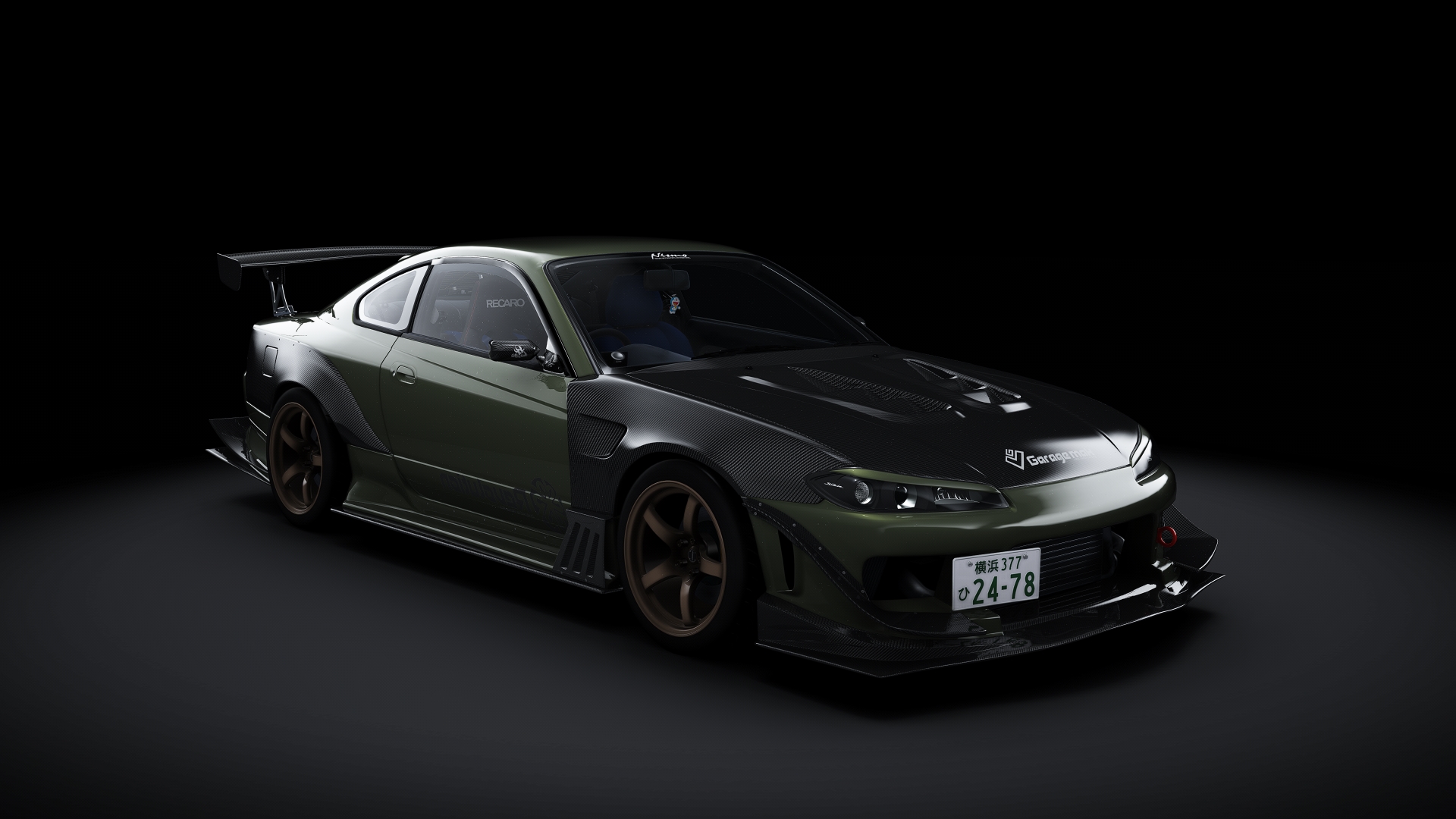 Nissan Silvia S15 Garage Mak, skin Milliennium_Jade_Carbon