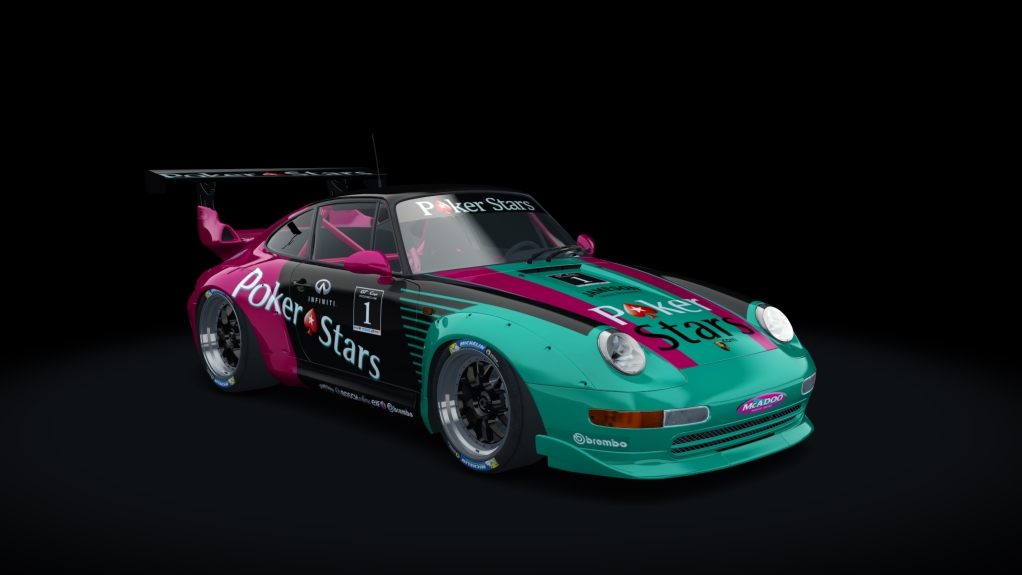 Porsche 911 (993) GT2, skin Pokerstars